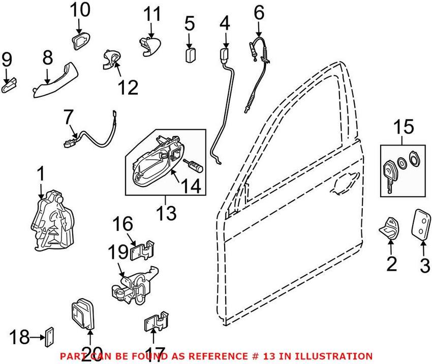 Exterior Door Handle Carrier - Front Driver Side